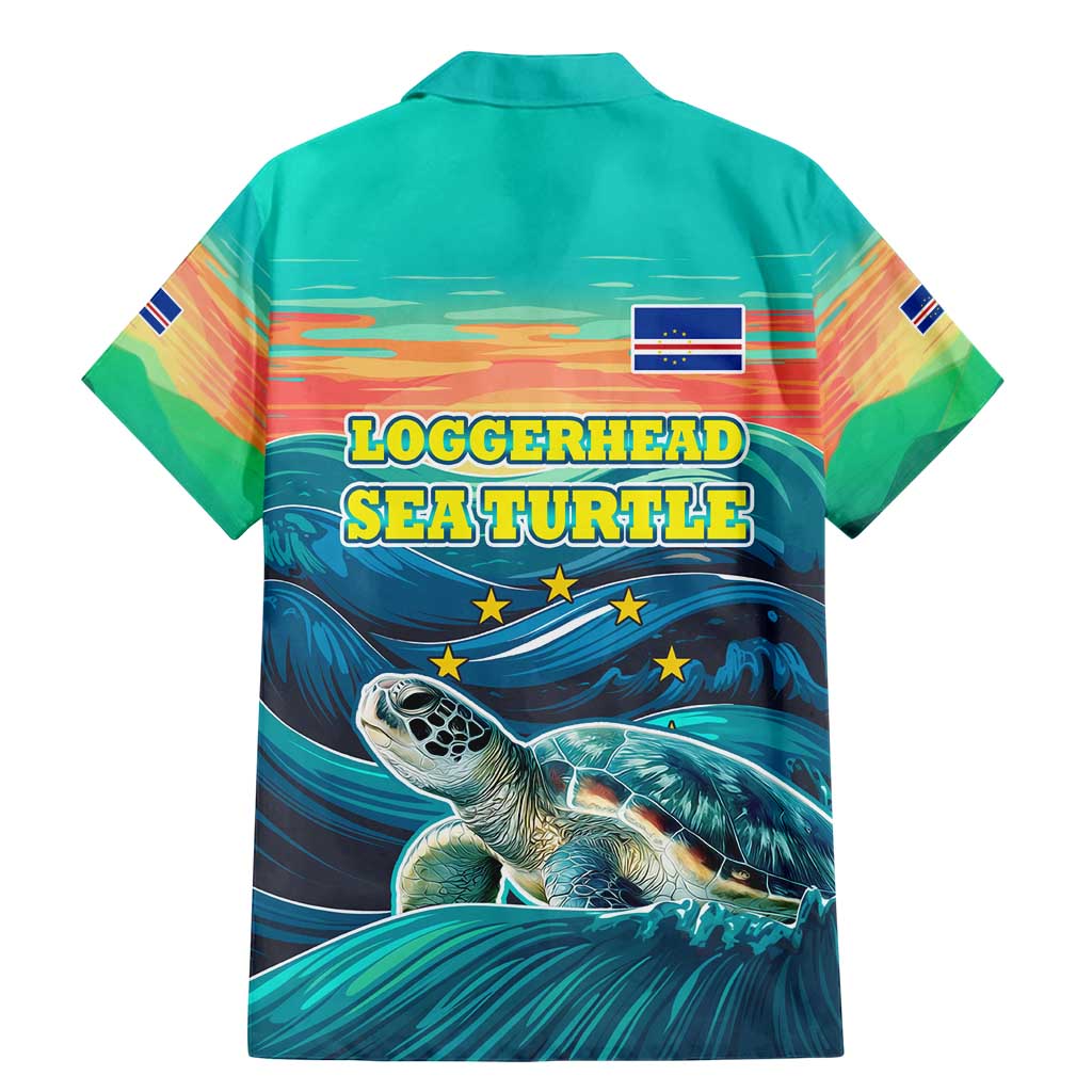 Cape Verde Family Matching Mermaid Dress and Hawaiian Shirt with Loggerhead Sea Turtle Ocean Sunset Spirit