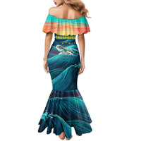 Cape Verde Family Matching Mermaid Dress and Hawaiian Shirt with Loggerhead Sea Turtle Ocean Sunset Spirit