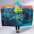 Cape Verde Hooded Blanket with Loggerhead Sea Turtle Ocean Sunset Spirit