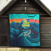 Cape Verde Quilt with Loggerhead Sea Turtle Ocean Sunset Spirit