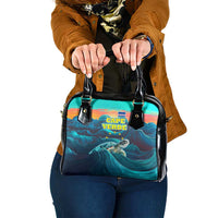 Cape Verde Shoulder Handbag with Loggerhead Sea Turtle Ocean Sunset Spirit