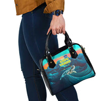 Cape Verde Shoulder Handbag with Loggerhead Sea Turtle Ocean Sunset Spirit