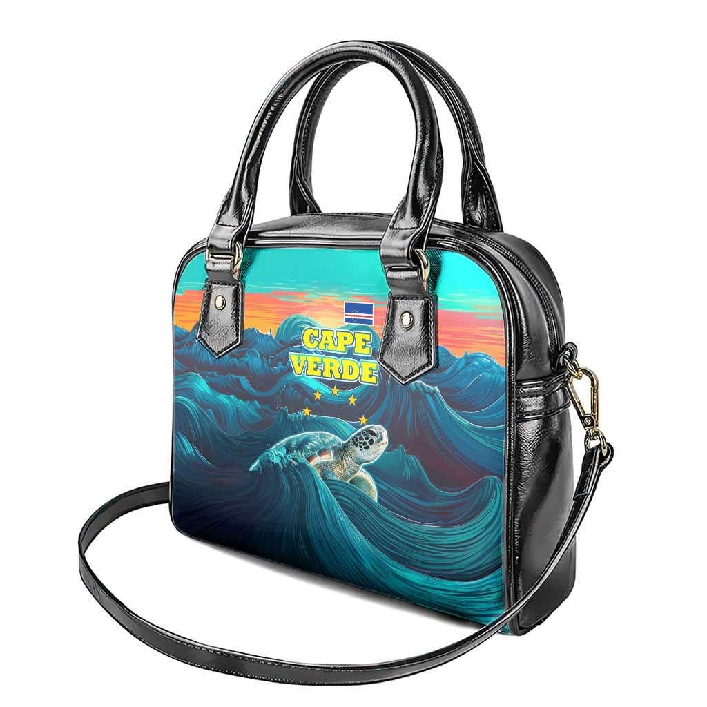 Cape Verde Shoulder Handbag with Loggerhead Sea Turtle Ocean Sunset Spirit