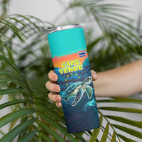 Cape Verde Skinny Tumbler with Loggerhead Sea Turtle Ocean Sunset Spirit