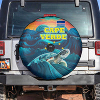 Cape Verde Spare Tire Cover with Loggerhead Sea Turtle Ocean Sunset Spirit