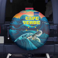 Cape Verde Spare Tire Cover with Loggerhead Sea Turtle Ocean Sunset Spirit