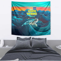 Cape Verde Tapestry with Loggerhead Sea Turtle Ocean Sunset Spirit