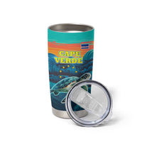 Cape Verde Tumbler Cup with Loggerhead Sea Turtle Ocean Sunset Spirit