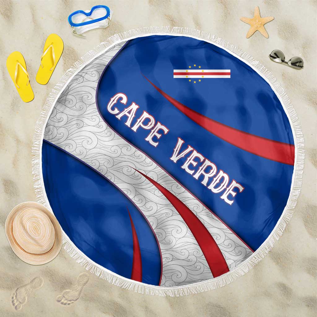 Cape Verde Beach Blanket with Blue Red Flag Nós Kretxeu Spirit