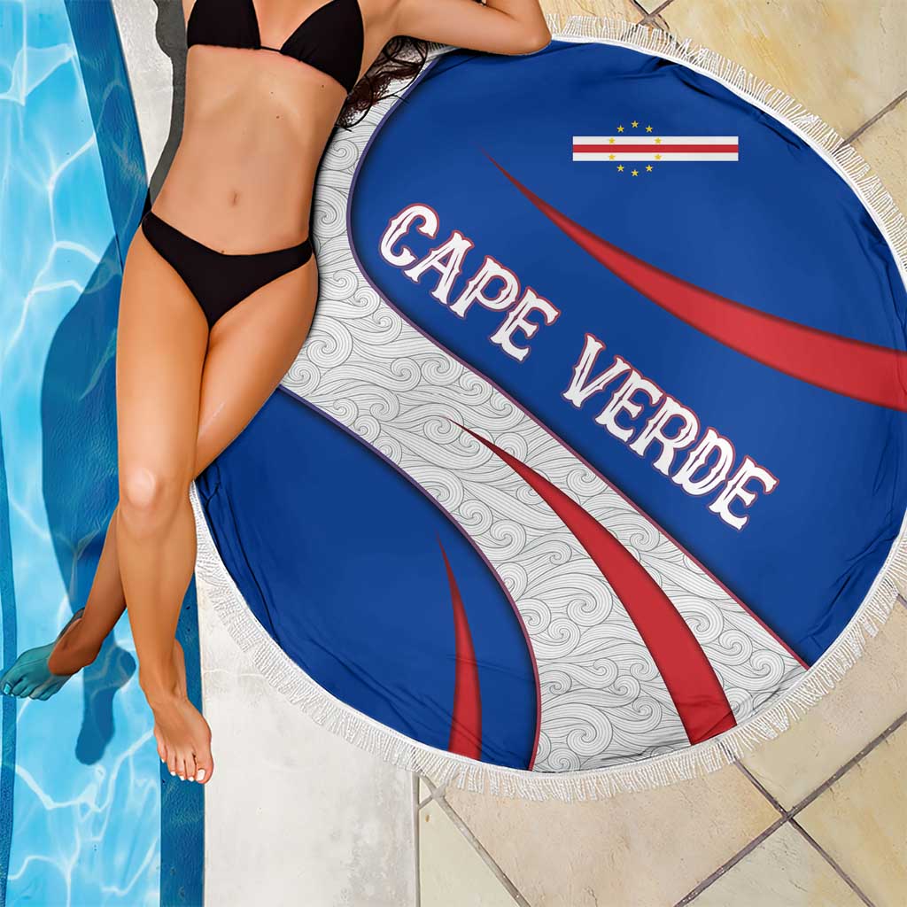Cape Verde Beach Blanket with Blue Red Flag Nós Kretxeu Spirit
