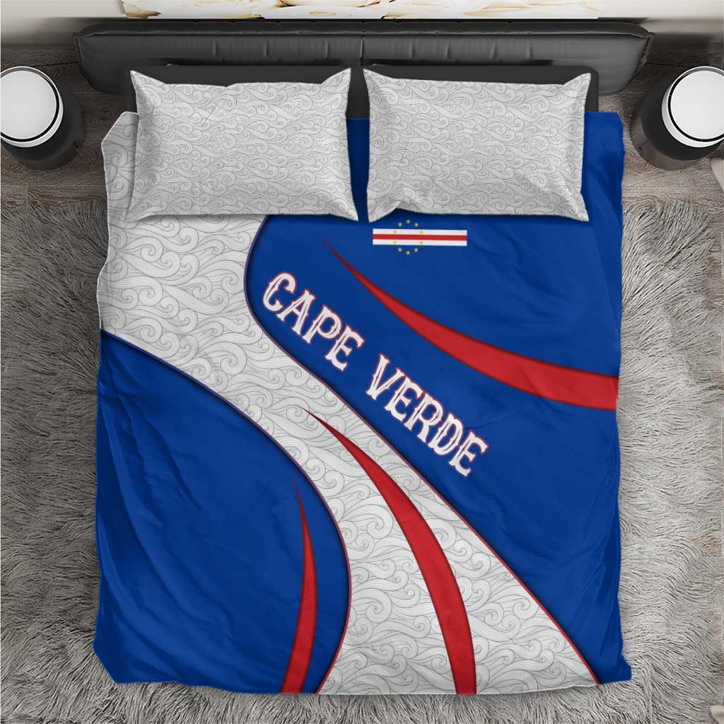 Cape Verde Bedding Set with Blue Red Flag Nós Kretxeu Spirit