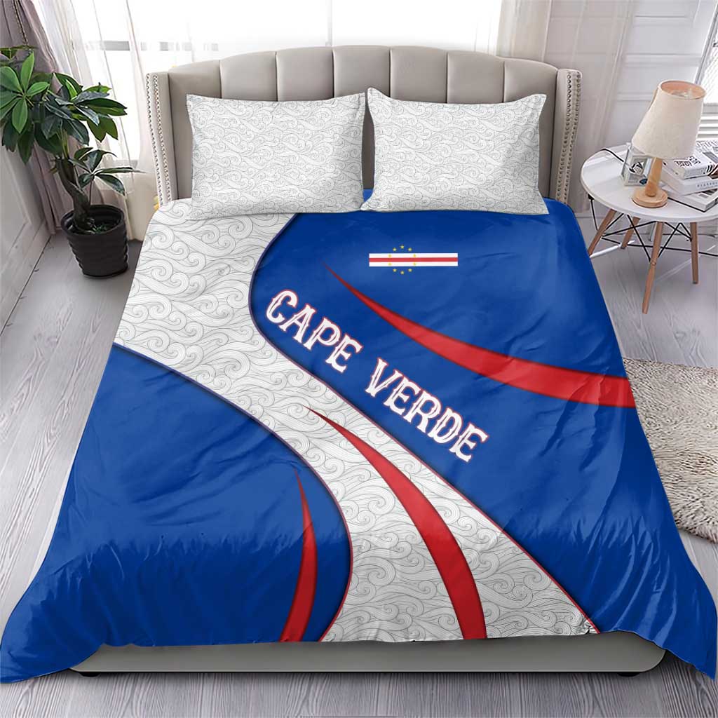 Cape Verde Bedding Set with Blue Red Flag Nós Kretxeu Spirit
