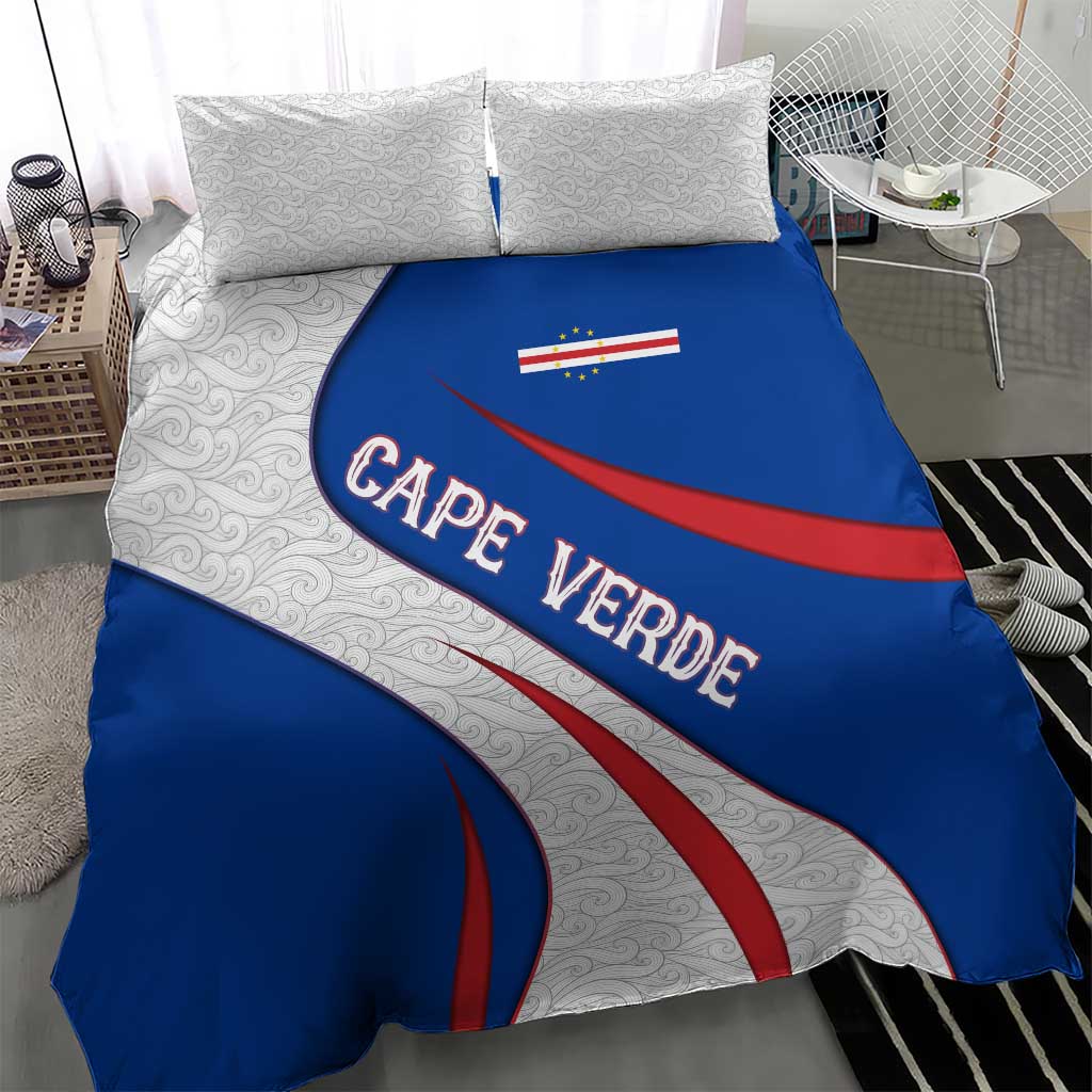 Cape Verde Bedding Set with Blue Red Flag Nós Kretxeu Spirit