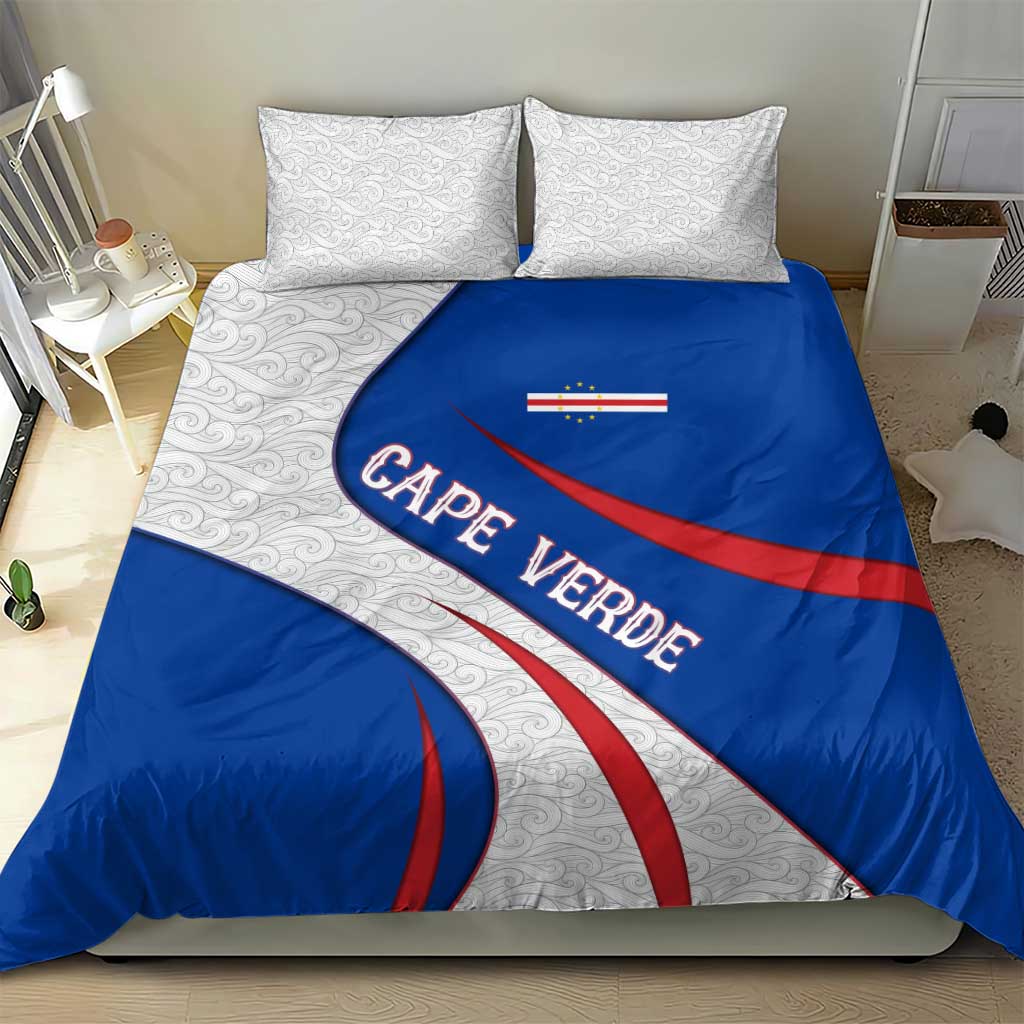 Cape Verde Bedding Set with Blue Red Flag Nós Kretxeu Spirit