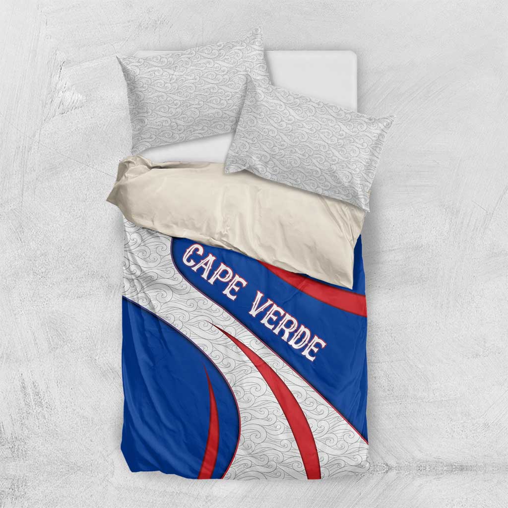 Cape Verde Bedding Set with Blue Red Flag Nós Kretxeu Spirit
