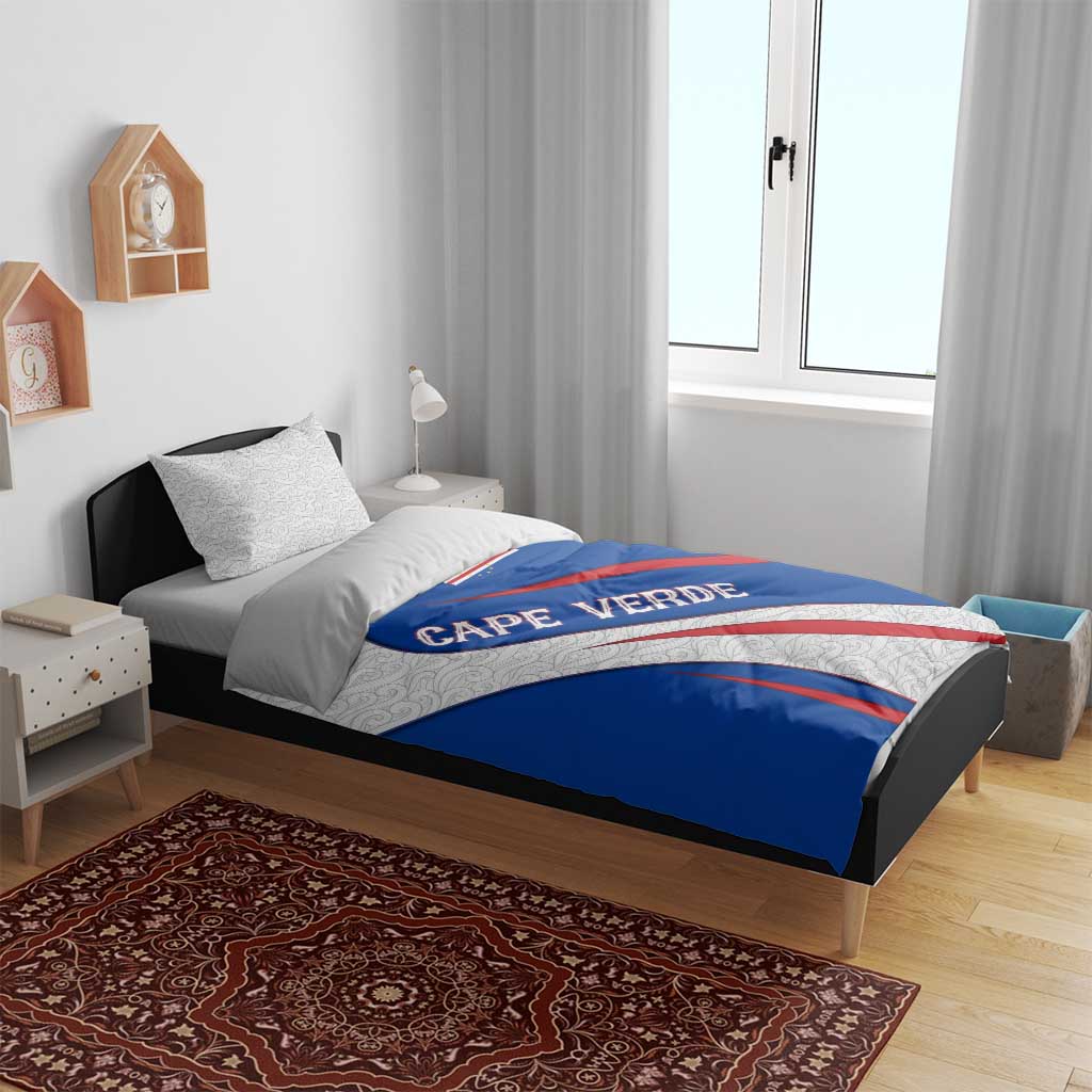 Cape Verde Bedding Set with Blue Red Flag Nós Kretxeu Spirit