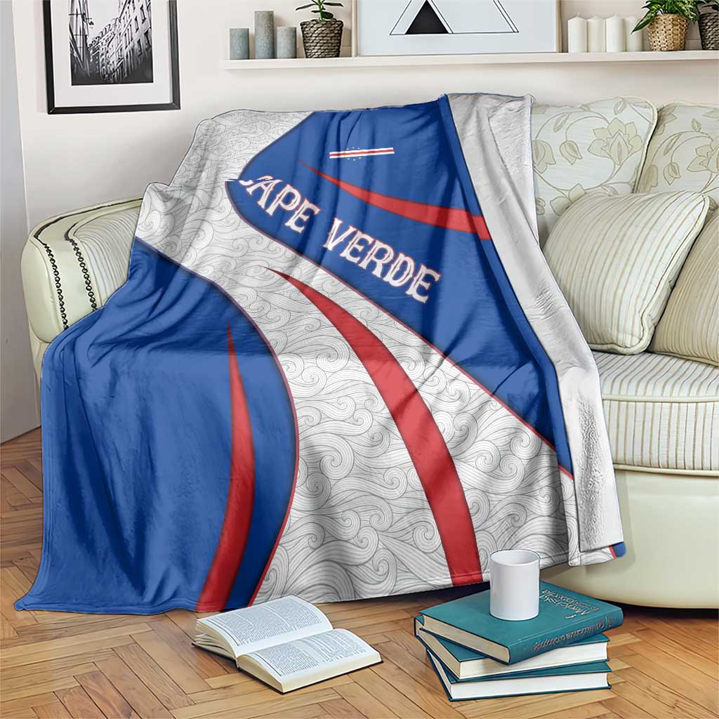 Cape Verde Blanket with Blue Red Flag Nós Kretxeu Spirit