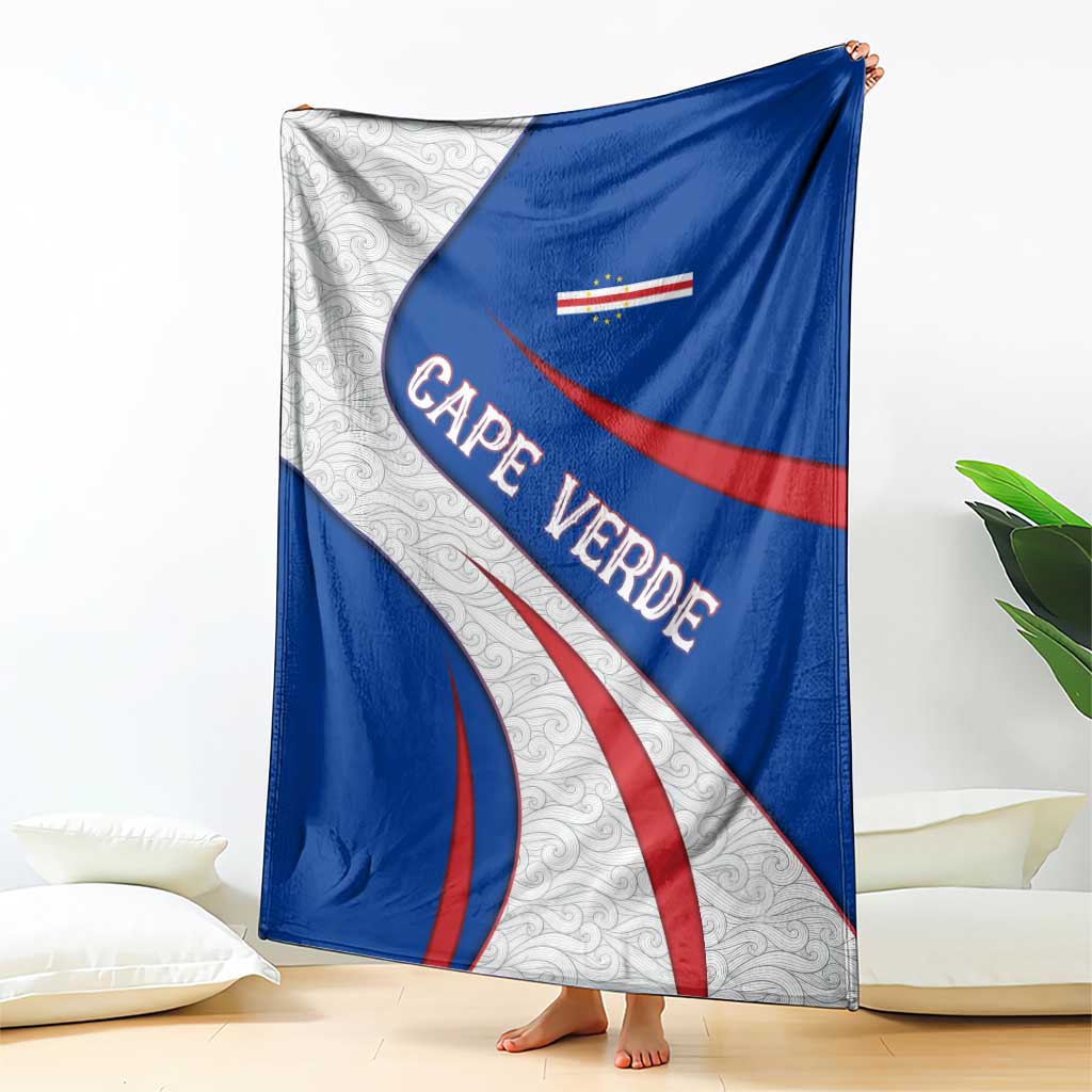 Cape Verde Blanket with Blue Red Flag Nós Kretxeu Spirit