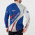 Cape Verde Button Sweatshirt with Blue Red Flag Nós Kretxeu Spirit