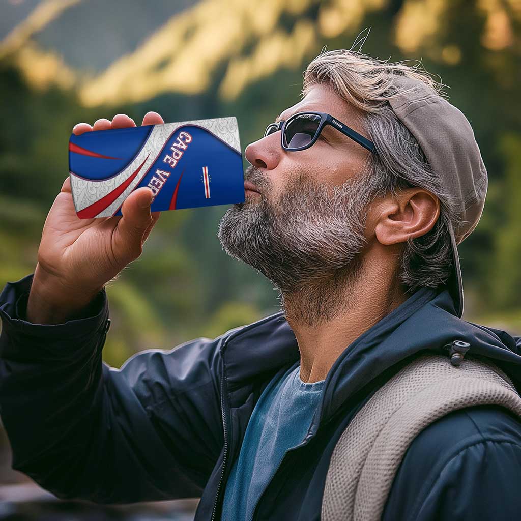 Cape Verde 4 in 1 Can Cooler Tumbler with Blue Red Flag Nós Kretxeu Spirit