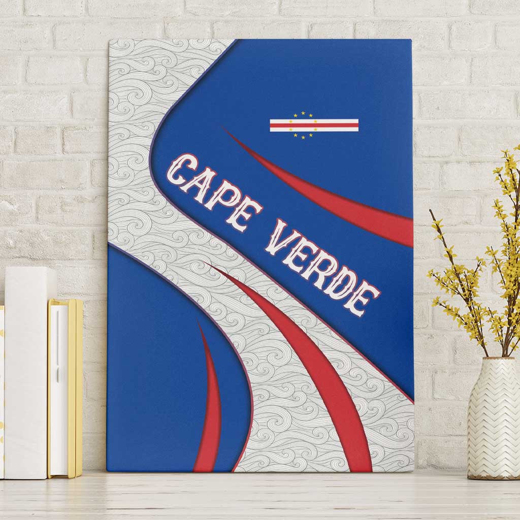 Cape Verde Canvas Wall Art with Blue Red Flag Nós Kretxeu Spirit