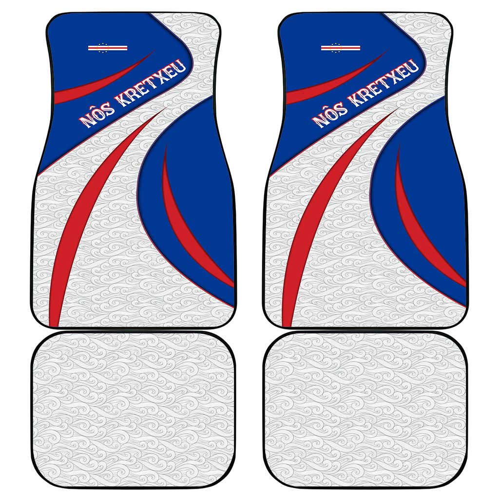 Cape Verde Car Mats with Blue Red Flag Nós Kretxeu Spirit