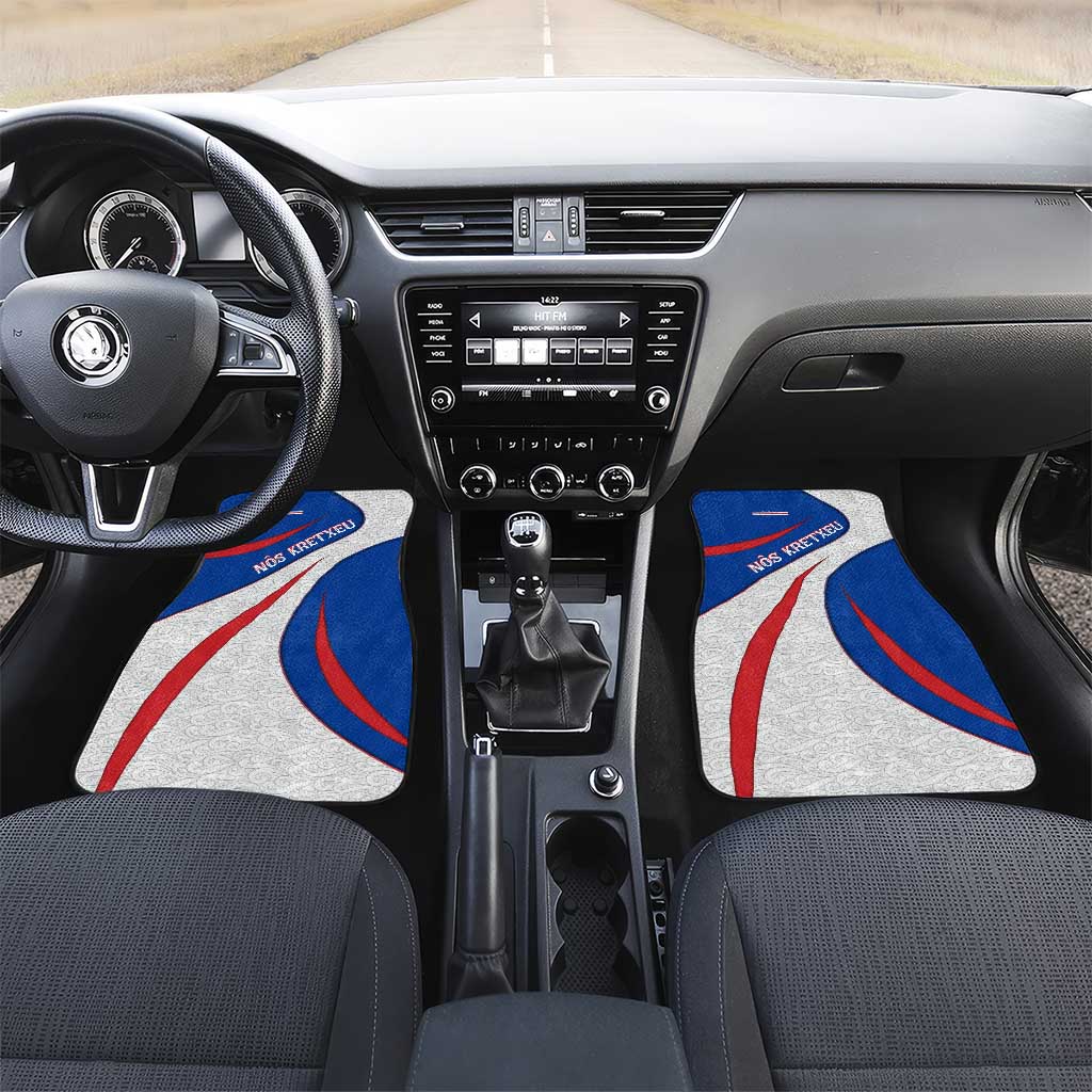 Cape Verde Car Mats with Blue Red Flag Nós Kretxeu Spirit