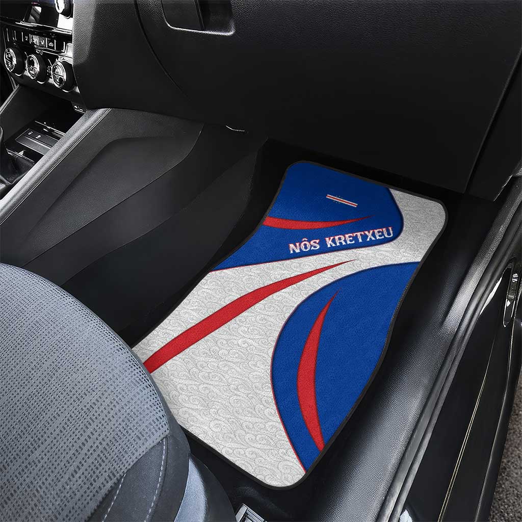Cape Verde Car Mats with Blue Red Flag Nós Kretxeu Spirit
