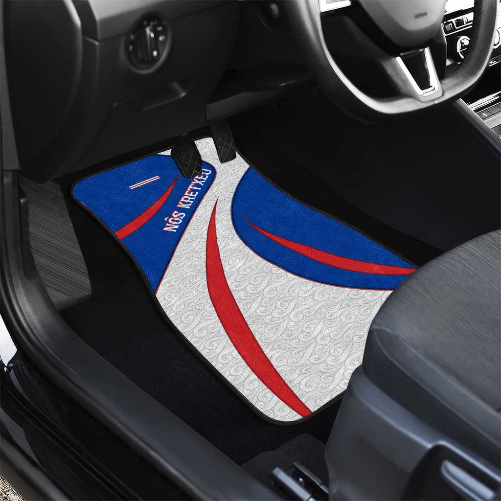 Cape Verde Car Mats with Blue Red Flag Nós Kretxeu Spirit