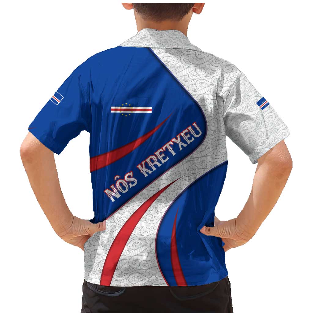 Cape Verde Family Matching Mermaid Dress and Hawaiian Shirt with Blue Red Flag Nós Kretxeu Spirit