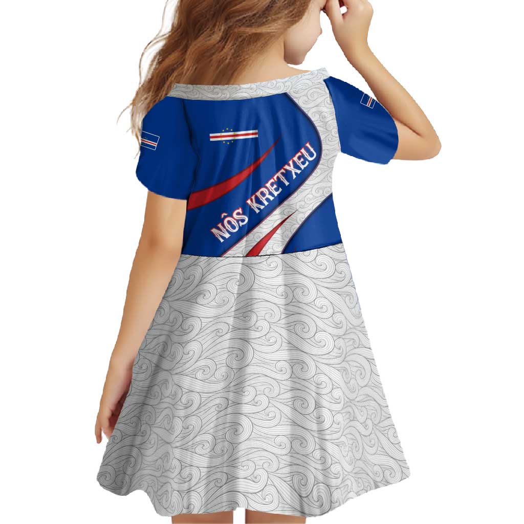 Cape Verde Family Matching Off Shoulder Maxi Dress and Hawaiian Shirt with Blue Red Flag Nós Kretxeu Spirit