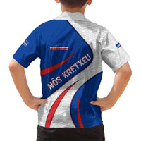 Cape Verde Family Matching Puletasi and Hawaiian Shirt with Blue Red Flag Nós Kretxeu Spirit