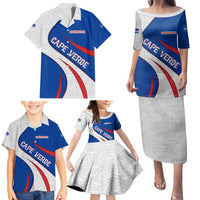 Cape Verde Family Matching Puletasi and Hawaiian Shirt with Blue Red Flag Nós Kretxeu Spirit