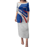 Cape Verde Family Matching Puletasi and Hawaiian Shirt with Blue Red Flag Nós Kretxeu Spirit