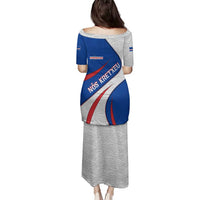 Cape Verde Family Matching Puletasi and Hawaiian Shirt with Blue Red Flag Nós Kretxeu Spirit