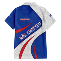 Cape Verde Family Matching Tank Maxi Dress and Hawaiian Shirt with Blue Red Flag Nós Kretxeu Spirit