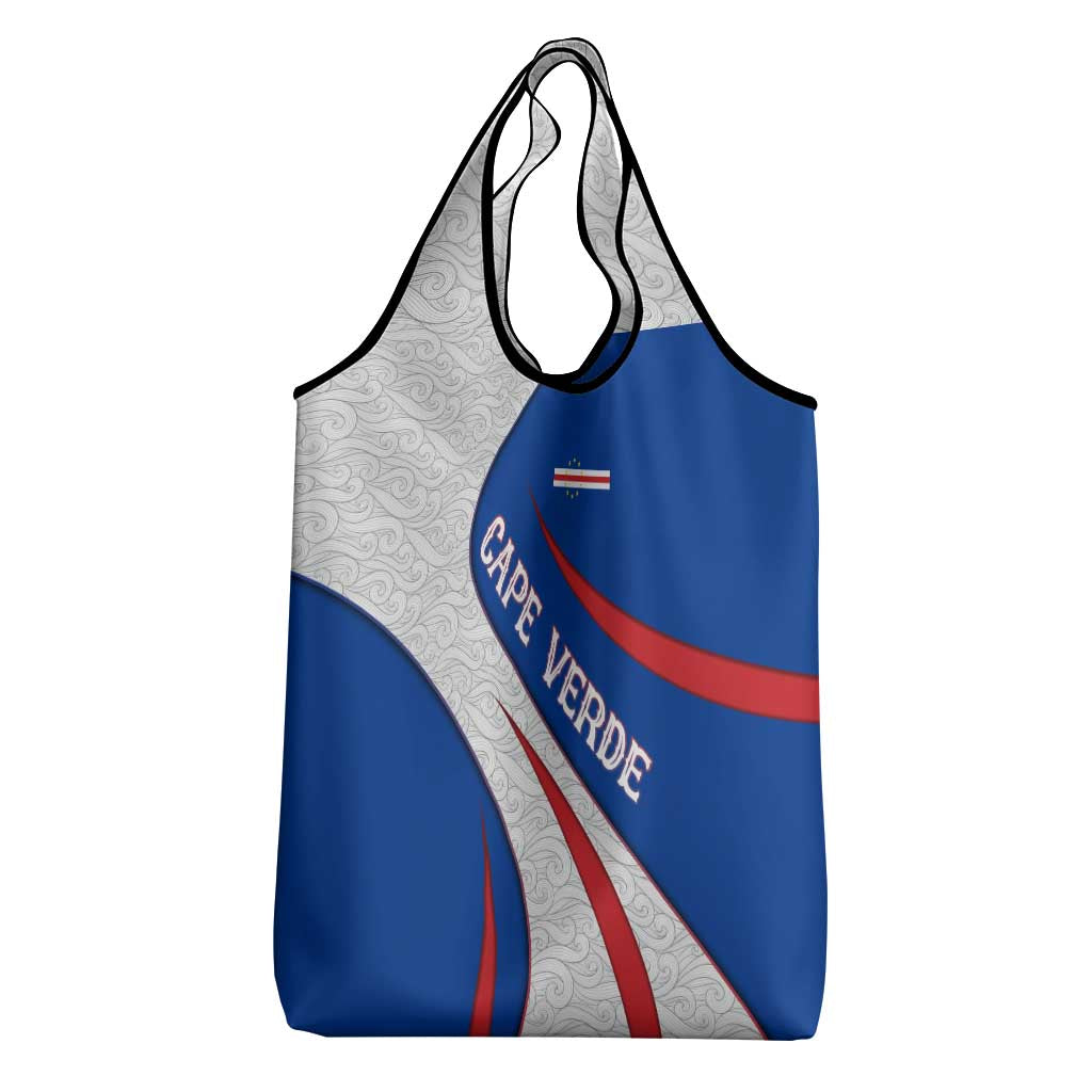 Cape Verde Grocery Bag with Blue Red Flag Nós Kretxeu Spirit