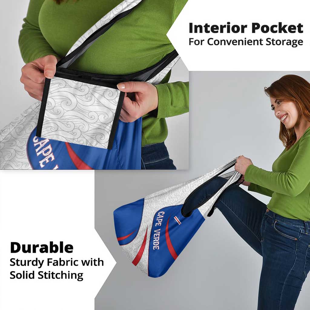 Cape Verde Grocery Bag with Blue Red Flag Nós Kretxeu Spirit