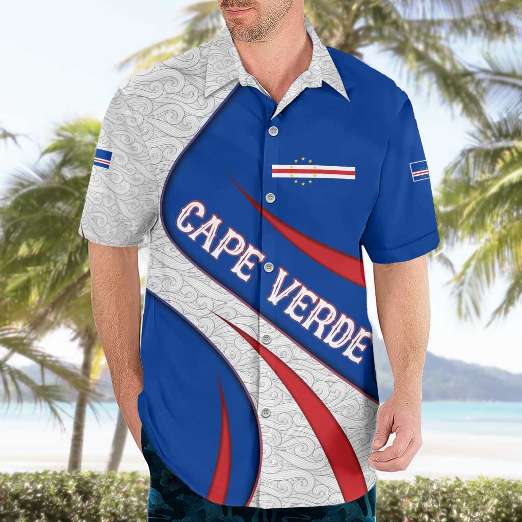 Cape Verde Hawaiian Shirt with Blue Red Flag Nós Kretxeu Spirit