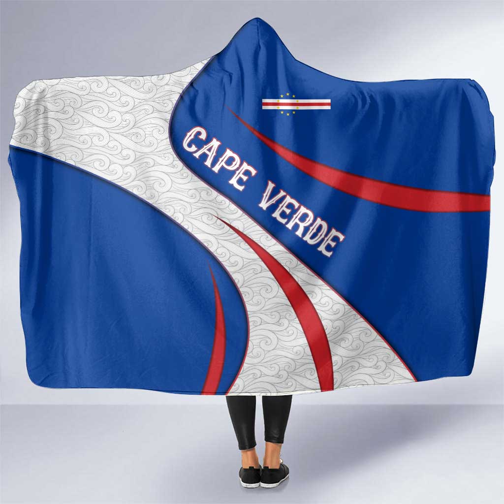 Cape Verde Hooded Blanket with Blue Red Flag Nós Kretxeu Spirit