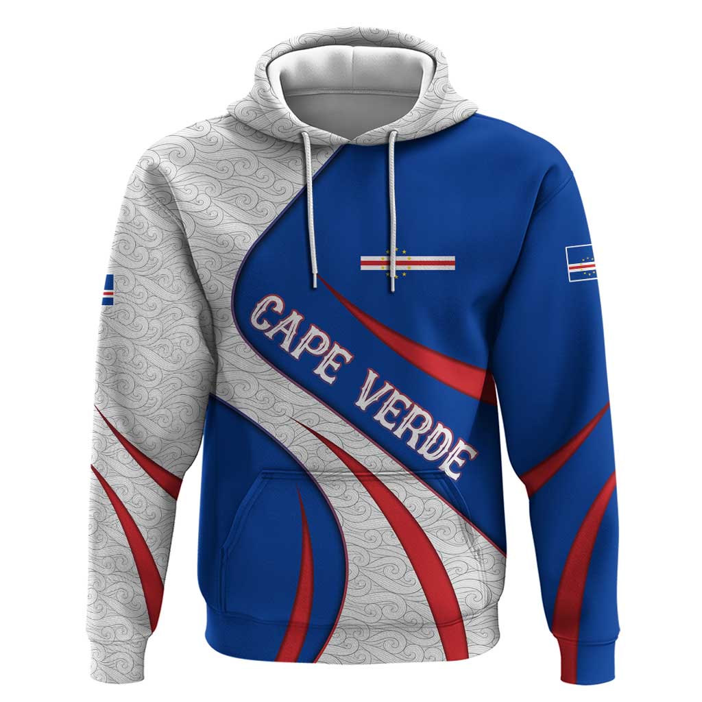 Cape Verde Hoodie with Blue Red Flag Nós Kretxeu Spirit