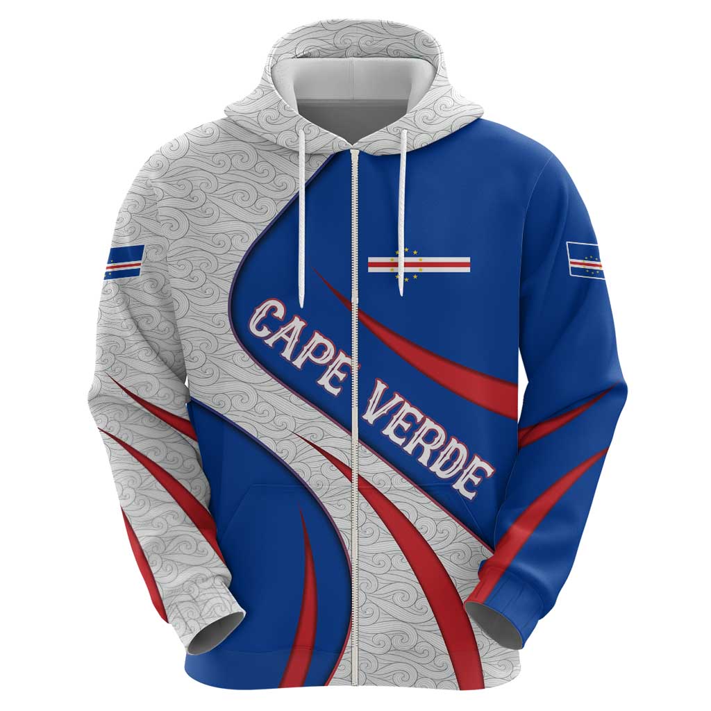 Cape Verde Hoodie with Blue Red Flag Nós Kretxeu Spirit