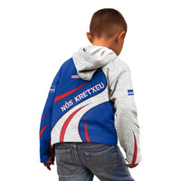 Cape Verde Kid Hoodie with Blue Red Flag Nós Kretxeu Spirit