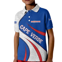 Cape Verde Kid Polo Shirt with Blue Red Flag Nós Kretxeu Spirit