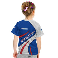 Cape Verde Kid T Shirt with Blue Red Flag Nós Kretxeu Spirit