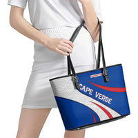 Cape Verde Leather Tote Bag with Blue Red Flag Nós Kretxeu Spirit
