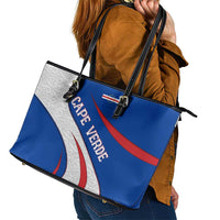 Cape Verde Leather Tote Bag with Blue Red Flag Nós Kretxeu Spirit