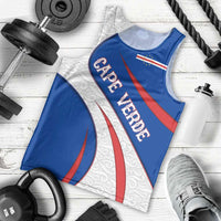 Cape Verde Men Tank Top with Blue Red Flag Nós Kretxeu Spirit