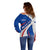 Cape Verde Off Shoulder Sweater with Blue Red Flag Nós Kretxeu Spirit