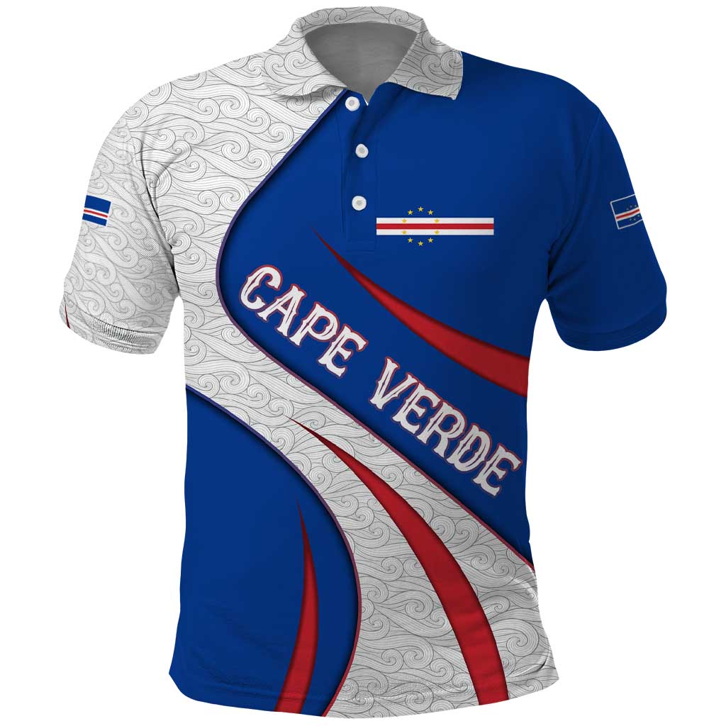 Cape Verde Polo Shirt with Blue Red Flag Nós Kretxeu Spirit